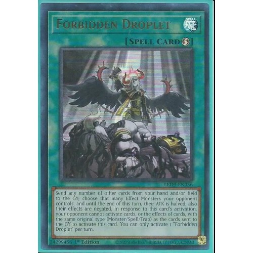 Yu-Gi-Oh! Karte: Forbidden Droplet – Ultra Rare, 1. Auflage (LED9-EN056)