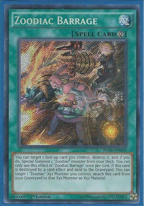 kduys RATE-EN059 Zoodiac Barrage - Secret Rare