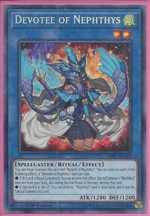 2tvni HISU-EN005 Devotee of Nephthys – Secret Rare