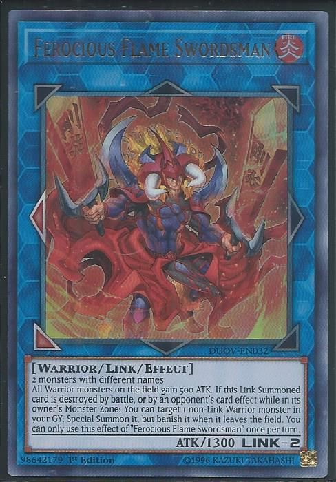 DUOV-EN032 Ferocious Flame Swordsman - Ultra Rare