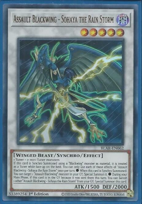 BLAR-EN062 Assault Blackwing – Sohaya the Rain Storm – Ultra Rare