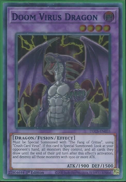 DLCS-EN055B Doom Virus Dragon – Ultra Rare BLUE