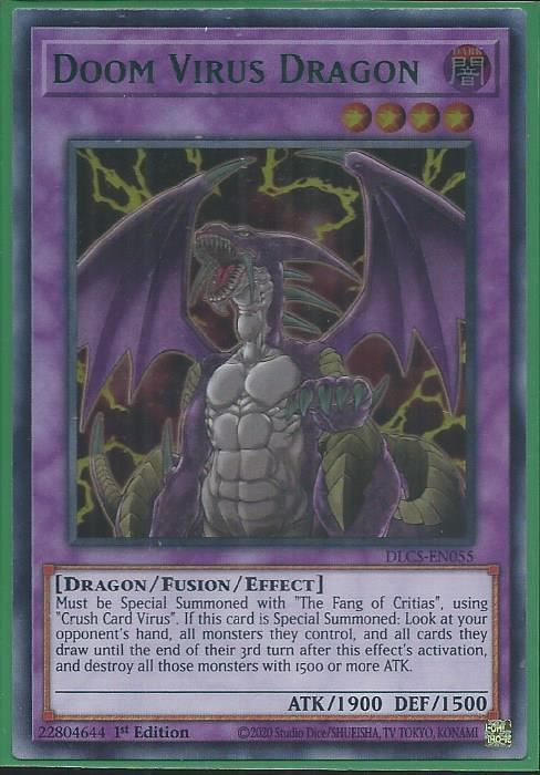 DLCS-EN055G Doom Virus Dragon – Ultra Rare GREEN