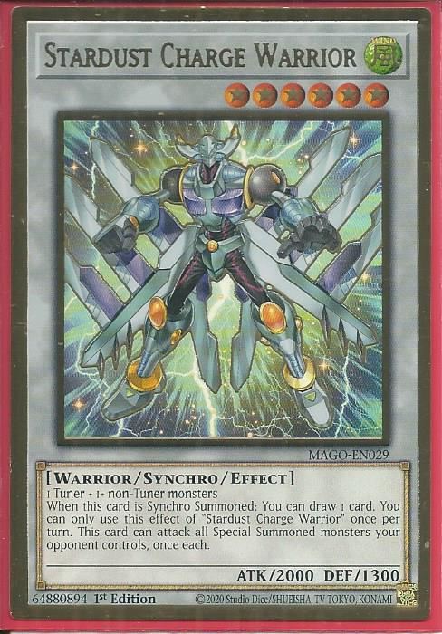 MAGO-EN029 Stardust Charge Warrior - Premium Gold Rare |