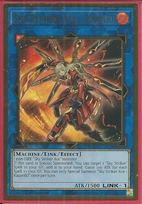 MAGO-EN038 Sky Striker Ace - Kagari (Art gốc) - Premium Gold Rare |