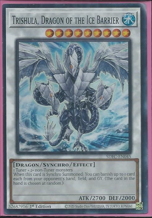 SDFC-EN045 Trishula, Dragon of the Ice Barrier – Super Rare |