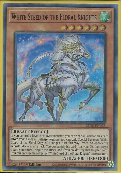 LED8-EN022 White Steed of the Floral Knights – Super Rare