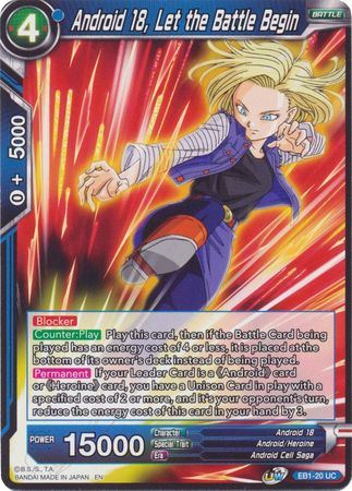 EB1-20 - Android 18, Let the Battle Begin - Uncommon