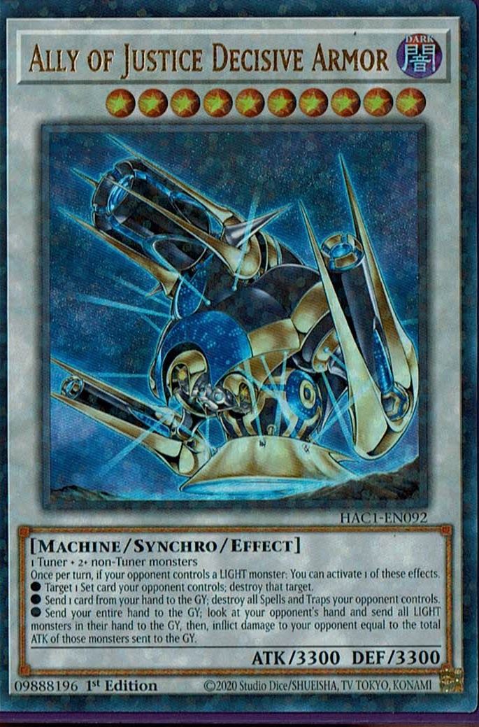 HAC1-EN092 Ally of Justice Decisive Armor – Duel Terminal Ultra Parallel Rare