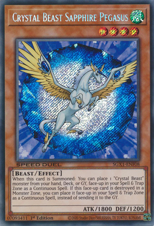 SGX1-ENF08 - Crystal Beast Sapphire Pegasus - Secret Rare (Near mint)