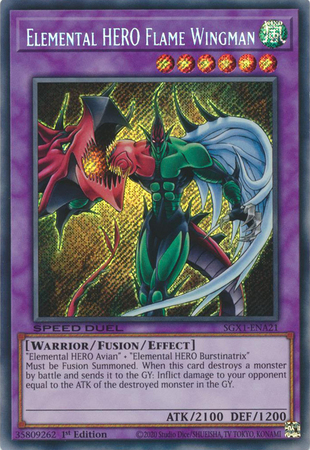 SGX1-ENA21 - Elemental HERO Flame Wingman - Secret Rare (Near mint)