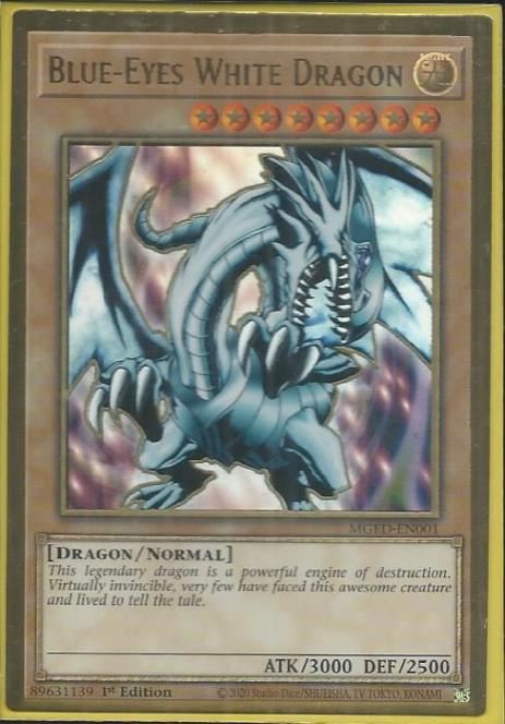 thientran MGED-EN001 Blue-Eyes White Dragon – Premium Gold Rare (played)