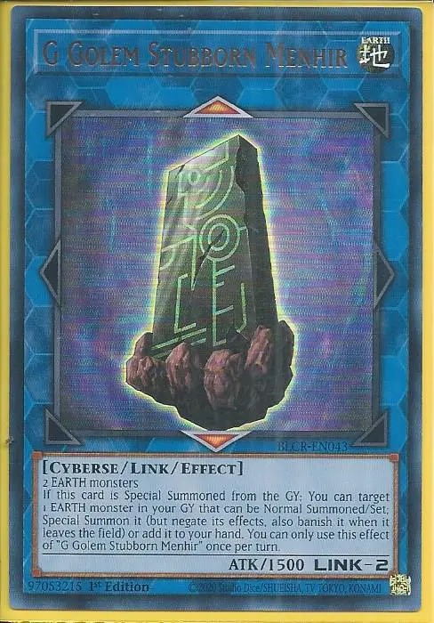 BLCR-EN043 G Golem Stubborn Menhir – Ultra Rare