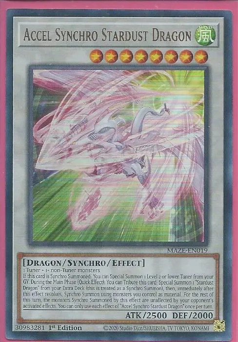 MAZE-EN019 Accel Synchro Stardust Dragon – Ultra Rare
