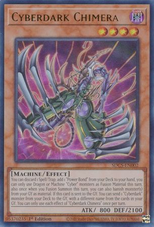 SDCS-EN002 - Cyberdark Chimera - Ultra Rare 1st Edition (Rare Off-Center Name Misprint)