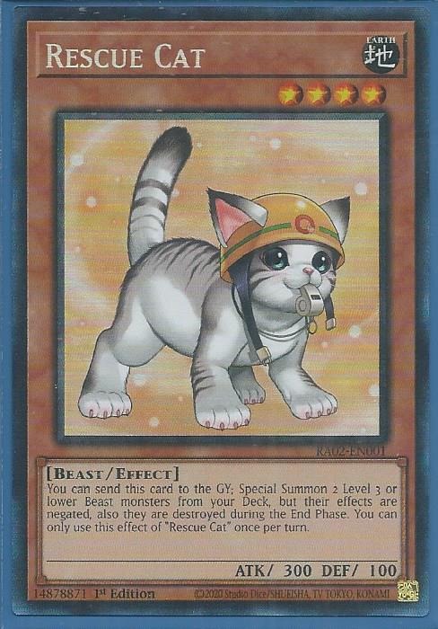 RA02-EN001 Rescue Cat (Alternate Art) – Collector Rare