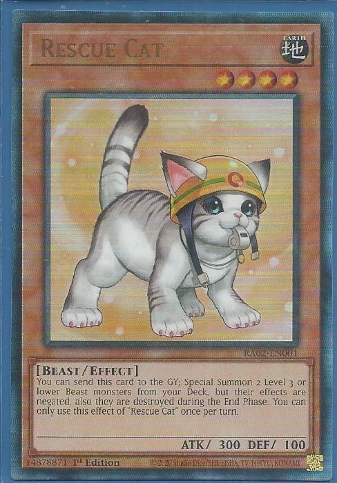 RA02-EN001 Rescue Cat (Alternate Art) – Ultimate Rare
