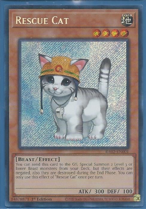 RA02-EN001 Rescue Cat – Secret Rare