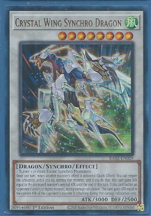 RA02-EN029U Crystal Wing Synchro Dragon – Ultra Rare