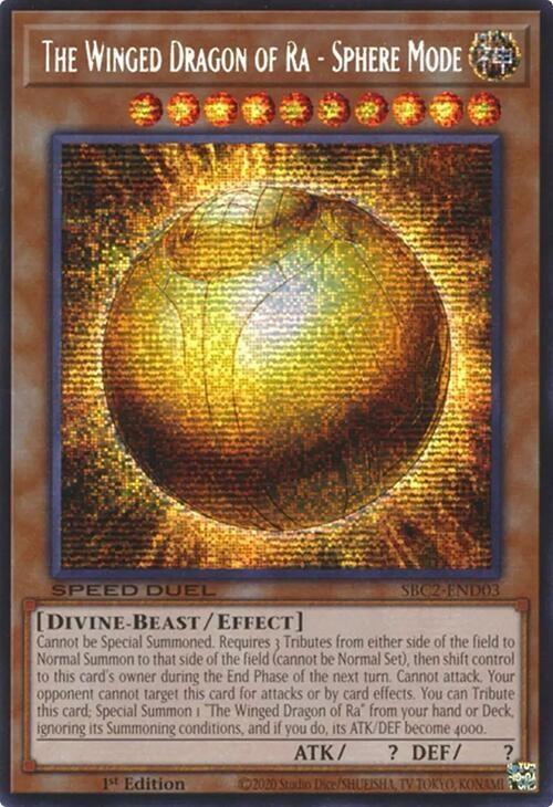 SBC2-END03 The Winged Dragon of Ra - Sphere Mode - Prismatic Secret Rare - Hoa Kỳ USA - Vị Thần Ai Cập