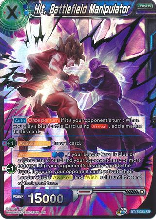 phx BT15-033 - Hit, Battlefield Manipulator - Super Rare (Dragon Ball Super) - Damaged