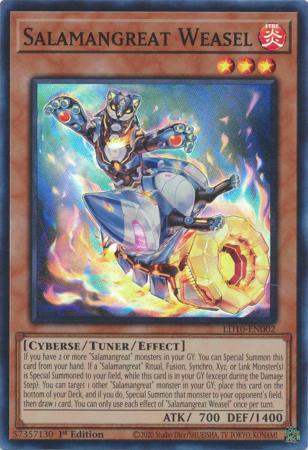 phx LD10-EN002 - Salamangreat Weasel - Super Rare (Misprint: đường nổi trên lá bài)