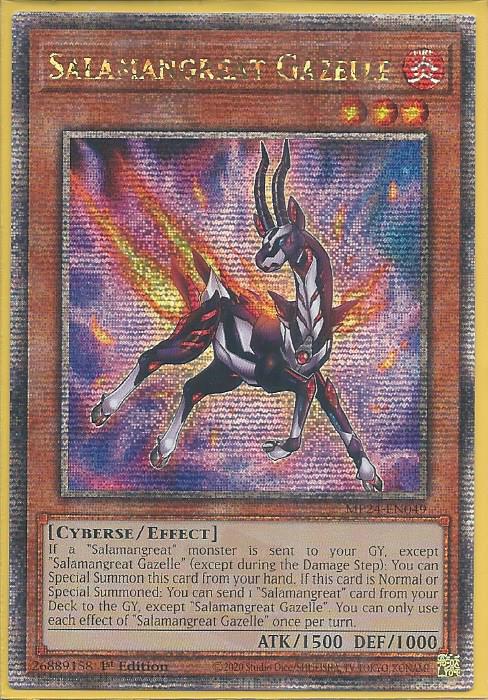 phx MP24-EN049 Salamangreat Gazelle – Quarter Century Secret Rare - Damaged nhẹ ở cạnh