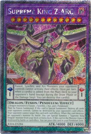 phx RA04-EN284 - Supreme King Z-ARC - Platinum Secret Rare 1st Edition USA