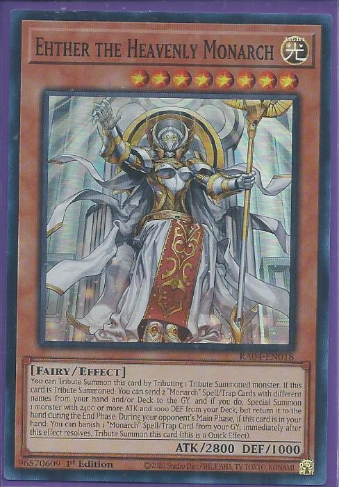 RA04-EN018 - Ehther the Heavenly Monarch - Super Rare 1st Edition