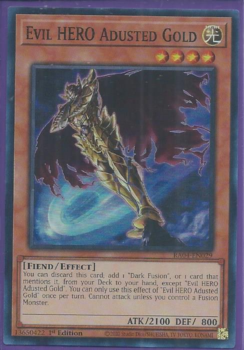 RA04-EN029 - Evil HERO Adusted Gold - Super Rare 1st Edition