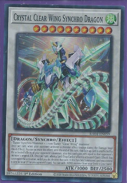 RA04-EN059 - Crystal Clear Wing Synchro Dragon - Super Rare 1st Edition