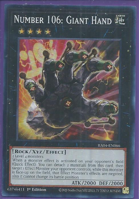 RA04-EN066 - Number 106: Giant Hand - Super Rare 1st Edition