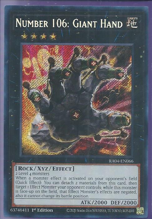 RA04-EN066 Number 106 Giant Hand – Secret Rare