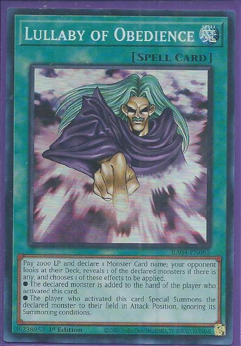 RA04-EN085 - Lullaby of Obedience - Super Rare 1st Edition
