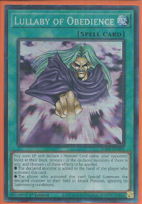 RA04-EN085 Lullaby of Obedience – Collector’s Rare