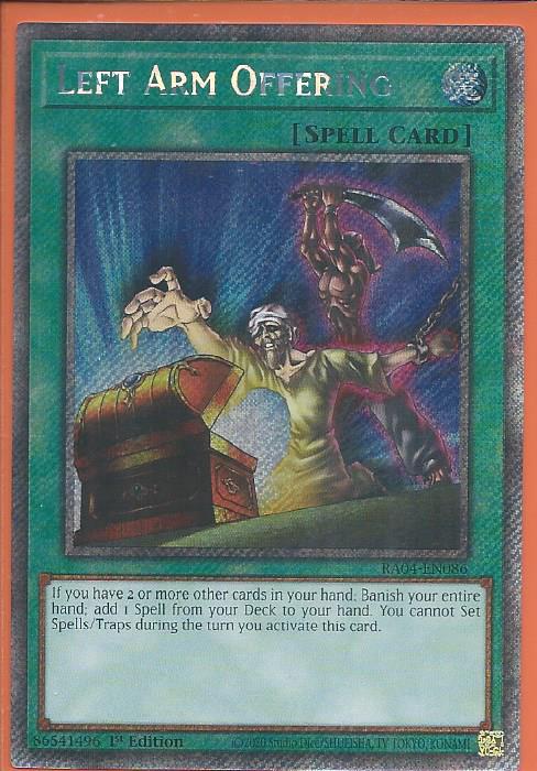 RA04-EN086 Left Arm Offering – Platinum Secret Rare