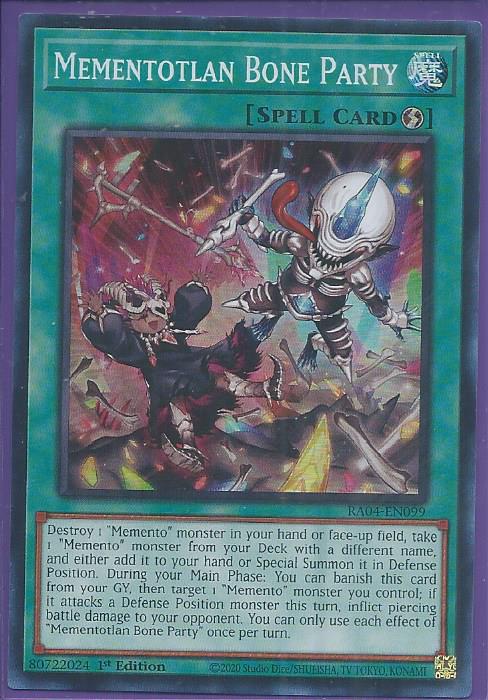 RA04-EN099 - Mementotlan Bone Party - Super Rare 1st Edition