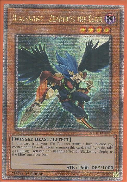 RA04-EN145 Blackwing – Zephyros the Elite – Quarter Century Secret Rare