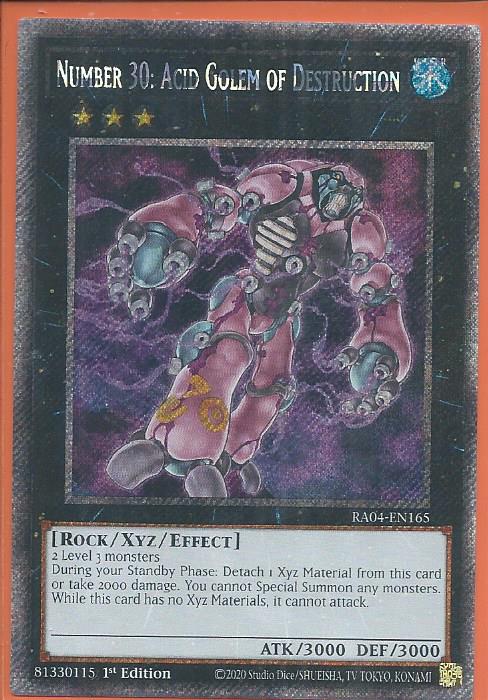 RA04-EN165 Number 30 Acid Golem of Destruction – Platinum Secret Rare