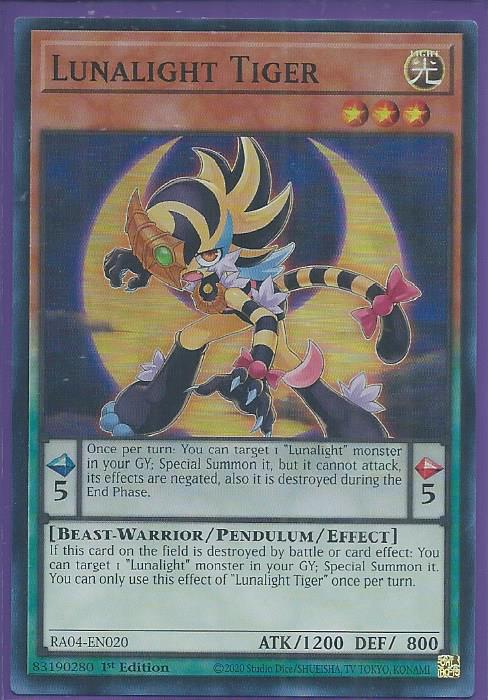 RA04-EN020 Lunalight Tiger – Super Rare