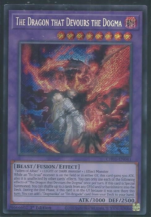 CH01-EN041 - The Dragon that Devours the Dogma - Secret Rare (PROMO PACK)