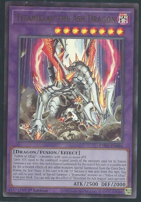 CH01-EN046 - Titaniklad the Ash Dragon - Ultra Rare