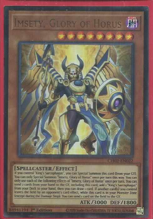 CH02-EN022 Imsety, Glory of Horus – Ultra Rare (USA Print)