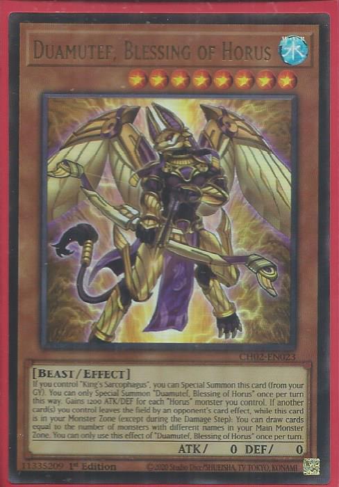 CH02-EN023 Duamutef, Blessing of Horus – Ultra Rare (USA Print)
