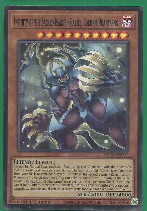 phx CORI-EN007 Infinity of the Sacred Beasts – Raviel, Lord of Phantasms – Super Rare USA Print |