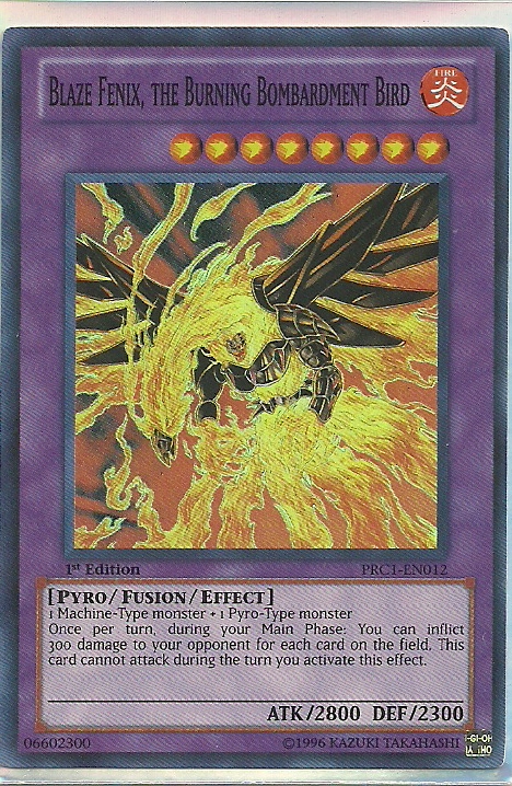PRC1-EN012 Blaze Fenix, the Burning Bombardment Bird – Super Rare