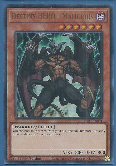 RA03-EN001U Destiny HERO – Malicious – Ultra Rare