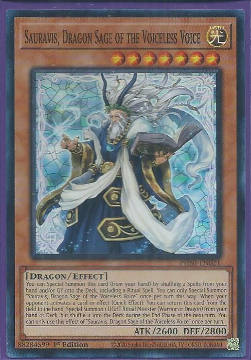 PHNI-EN021 Sauravis, Dragon Sage of the Voiceless Voice – Super Rare