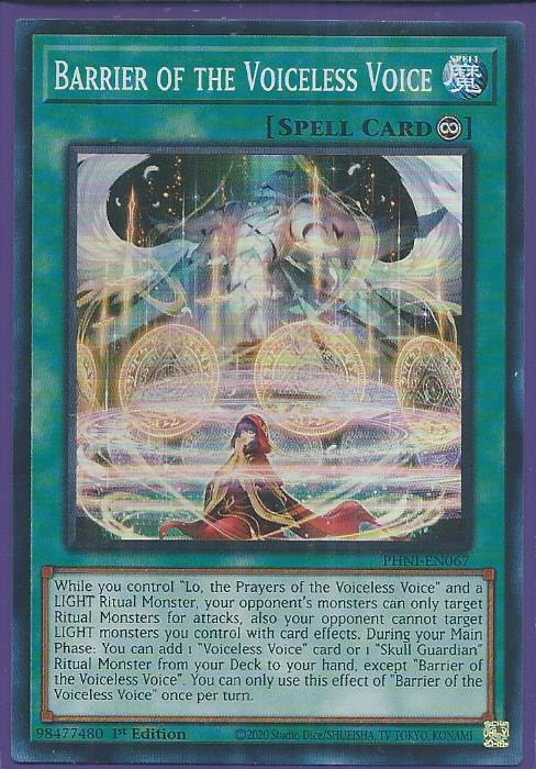 PHNI-EN067 Barrier of the Voiceless Voice – Super Rare