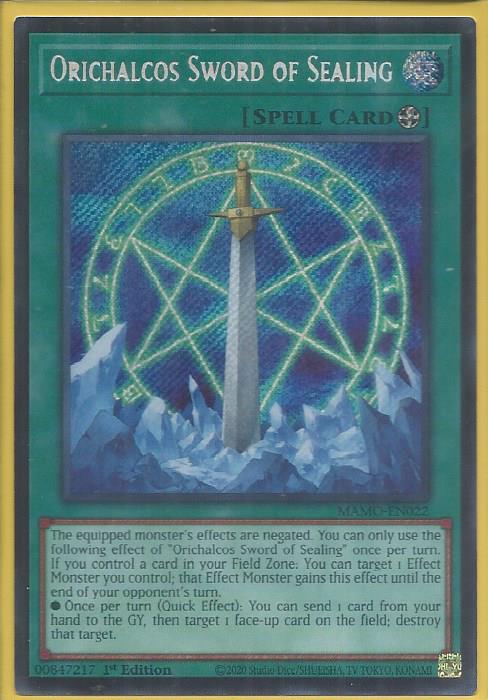 phx MAMO-EN022S Orichalcos Sword of Sealing - Secret Rare (USA Print)